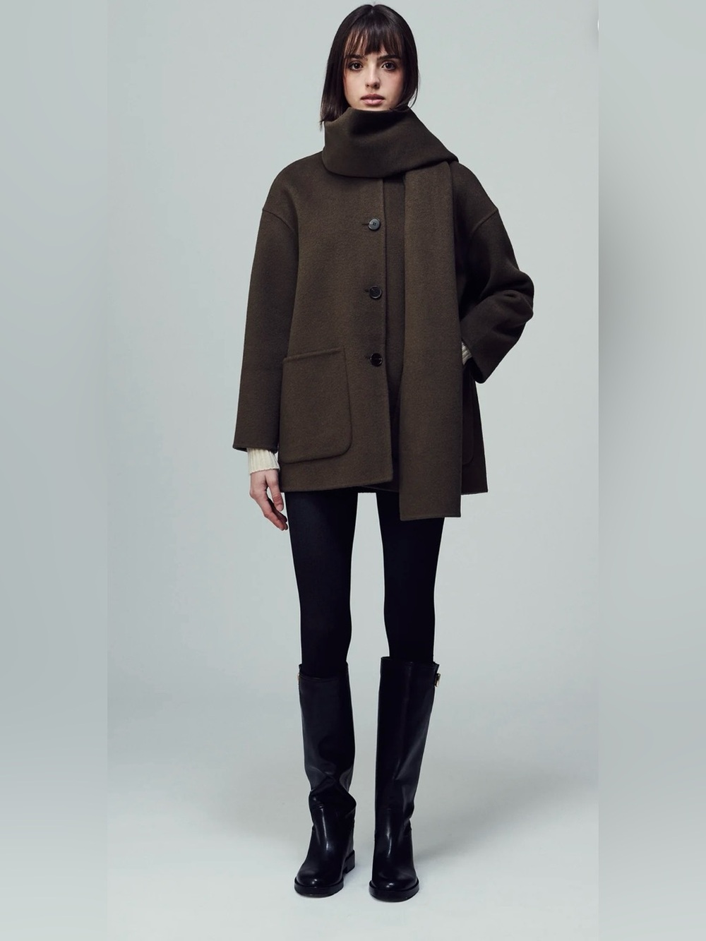 The Dynamis Studio Scarf Coat Mink 40 | 100% Wool | Sold Out